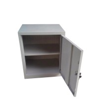 White small single door 2 tiers metal storage nightstands