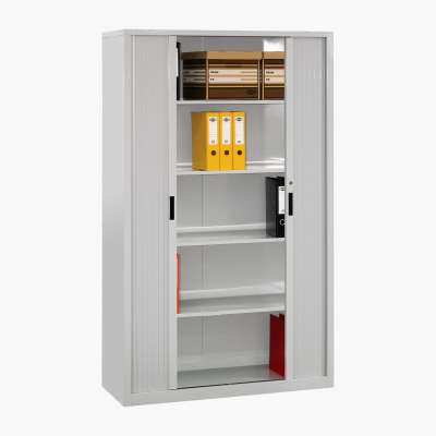 4 Space Saving Storage Metal Tambour Door Cupboard