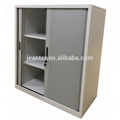 Tambour Door Filing Cabinet With Track Rails, Steel Movable File Cabinet